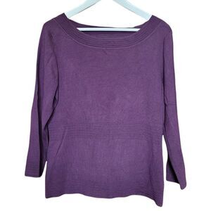 Geoffrey Beene purple 3/4 sleeve top